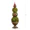 3ft. Pre-Lit Artificial Christmas Ornament Boxwood Topiary Tree with 70 Warm White LED Lights